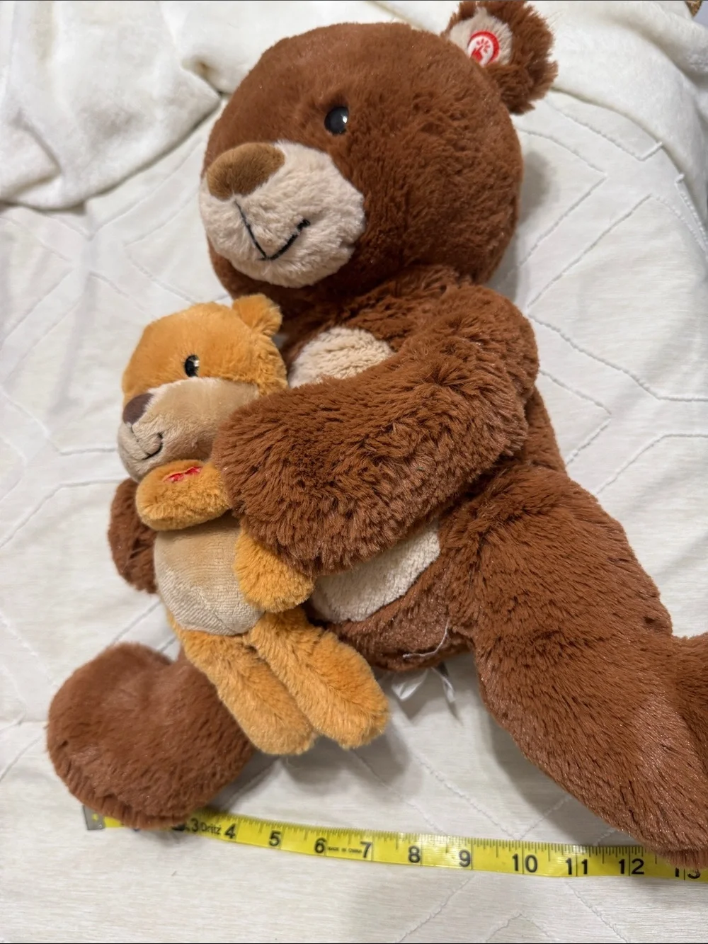 Hallmark Brown and Tan Mama Bear with Small Tan Cub Plush